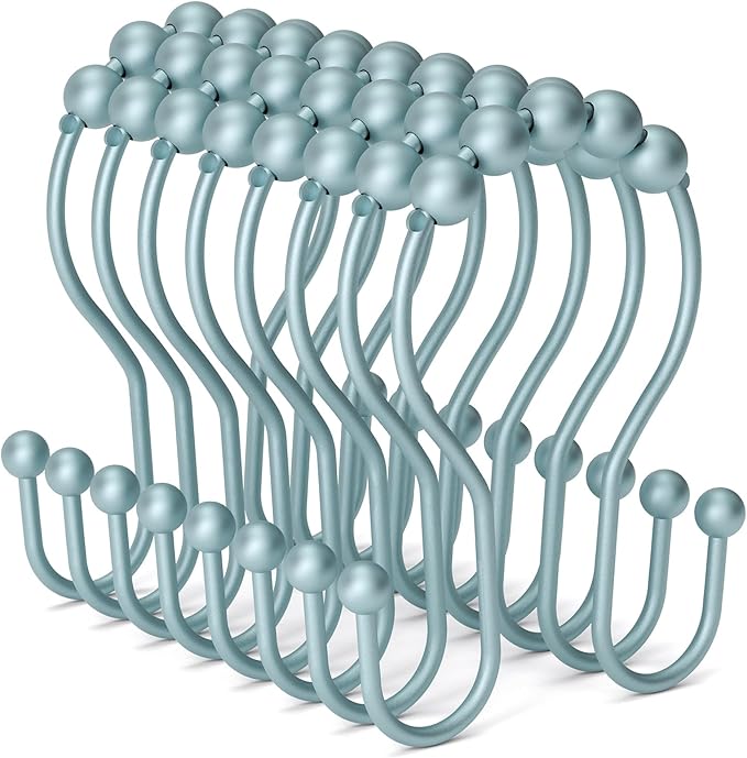 Bathway Shower Curtain Hooks, Shower Curtain Rings Rust Proof Double Hook by Bathway