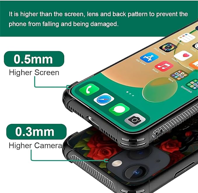 for iPhone 13 Case, Day of The Dead Halloween Woman Pattern Graphic Design Girl - Image 2