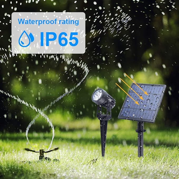 APONUO Solar Spotlights Landscape Lights Low Voltage Outdoor Solar Spotlight - Image 4