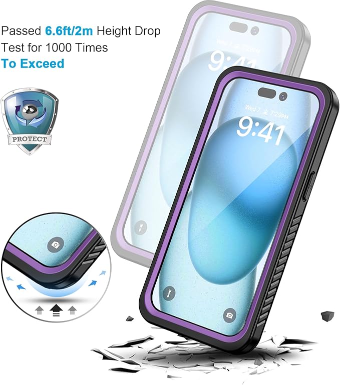 Lanhiem for iPhone 15 Case, IP68 Waterproof Dustproof Shockproof Cases - Image 5