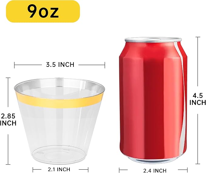 I00000 Heavy Duty Plastic Cups, 9 oz, BPA Free, Disposable, - Image 4