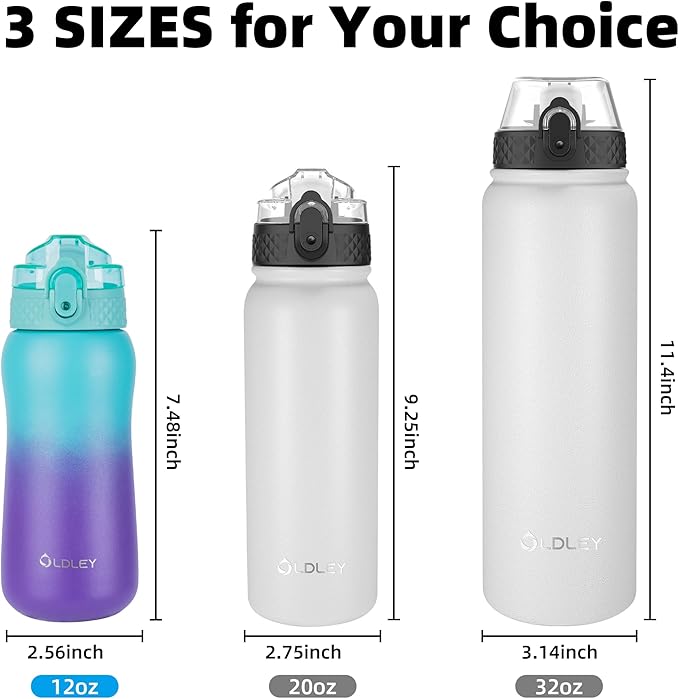 Oldley Insulated Water Bottles 12oz Kids Water Bottle - Image 7