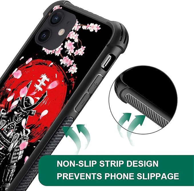 for iPhone 12 Mini Case, Sakura Japanese Samurai Pattern Graphic Design Girl - Image 5