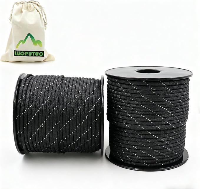 2 Pcs 200ft Paracord Rope, Reflective III Parachute Cord 7 Strand Core 550lb by LUOPUTUO