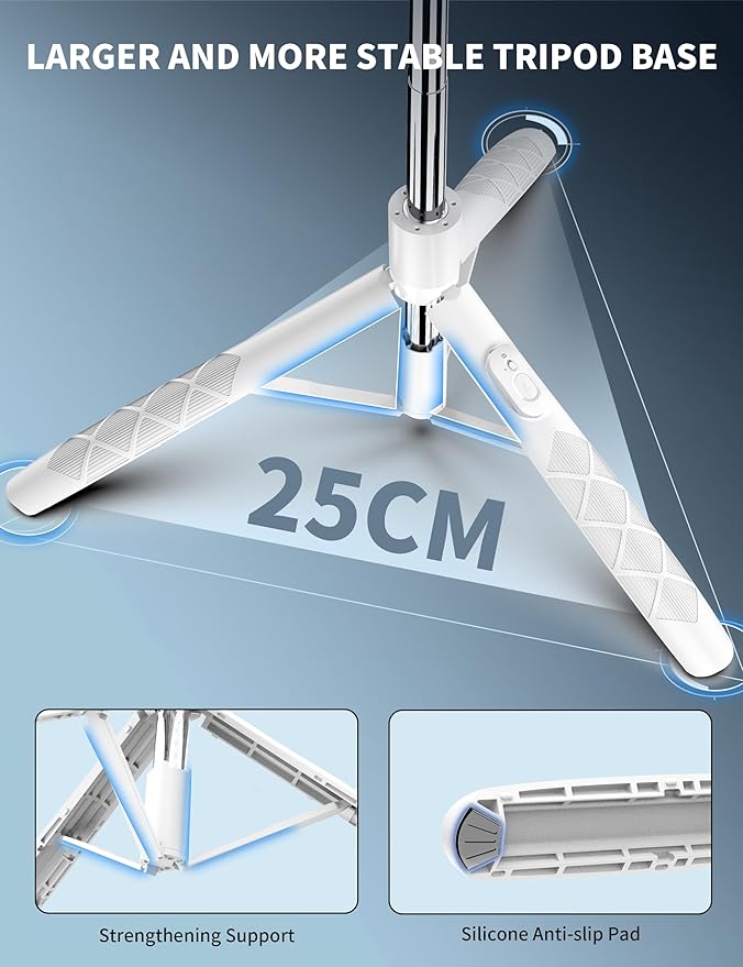 71" Cell Phone Selfie Stick Tripod, Smartphone Tripod Stand - Image 3