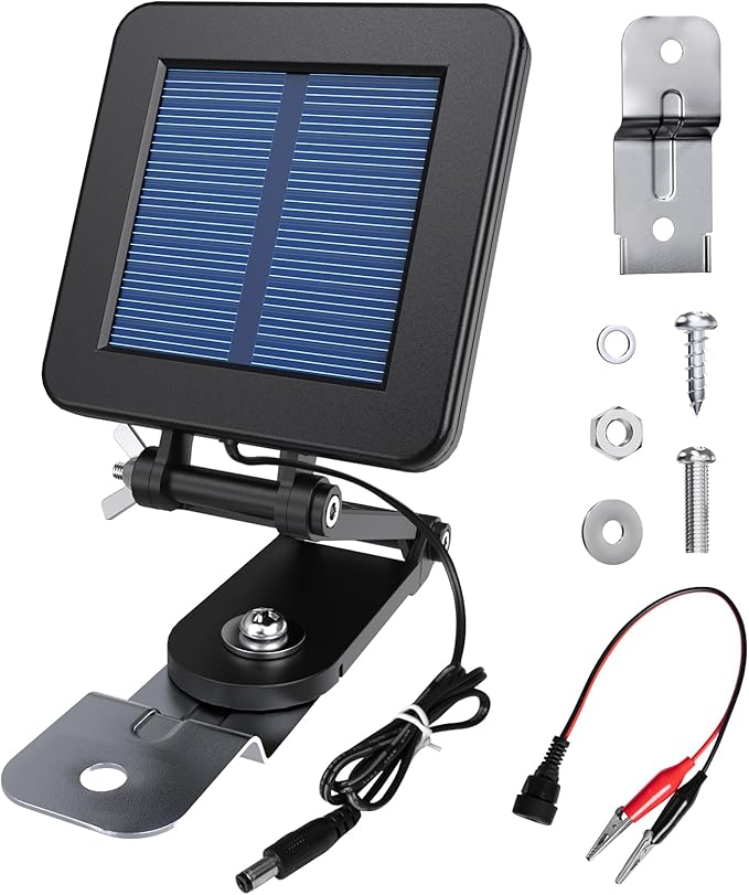 6V Solar Panel for Deer Feeder, Efficient Solar Panel Charger w/Adjustable by Foricx
