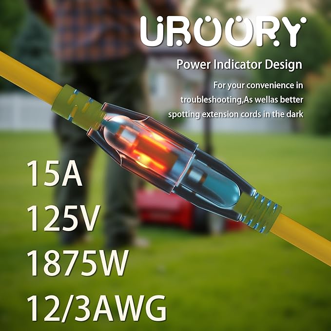 Outdoor Extension Cord Waterproof 100 FT, Flexible 100% Copper 3 Prong - Image 2