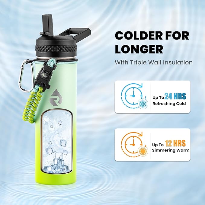 RAYMYLO Insulated Water Bottle 20 oz, Triple Wall Vacuum Stainless Steel - Image 2