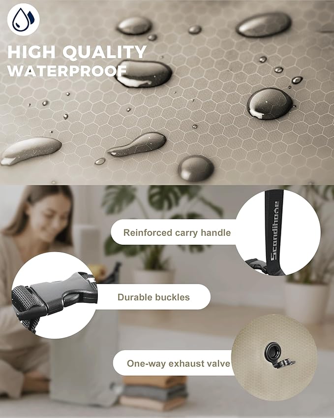Travel Laundry Bag, Pump Free Vacuum Storage Bag Reusable Compression Dirty - Image 6