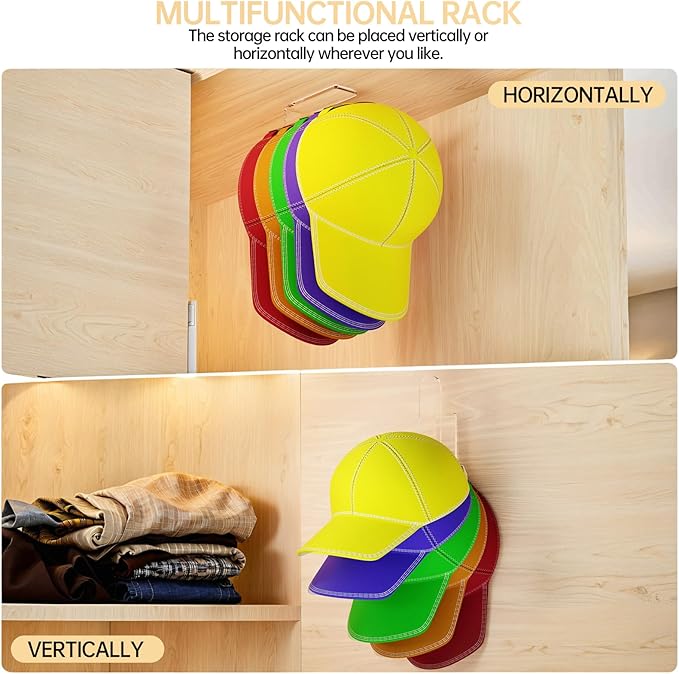 PAVSTINE Acrylic Hat Hook for Wall, 2 Pack Hat Organizer for Baseball Cap - Image 2