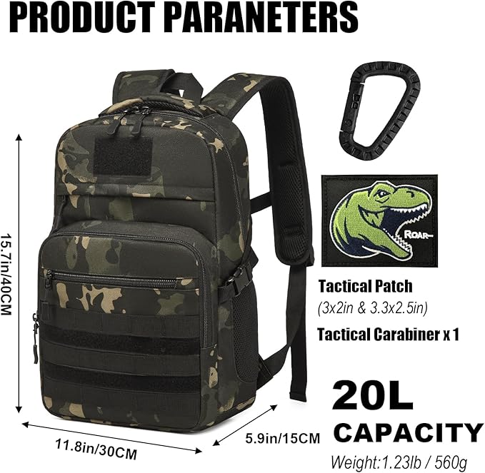 Kids Tactical Backpack Army Molle Bookbag Military Boys Backpack - Image 2