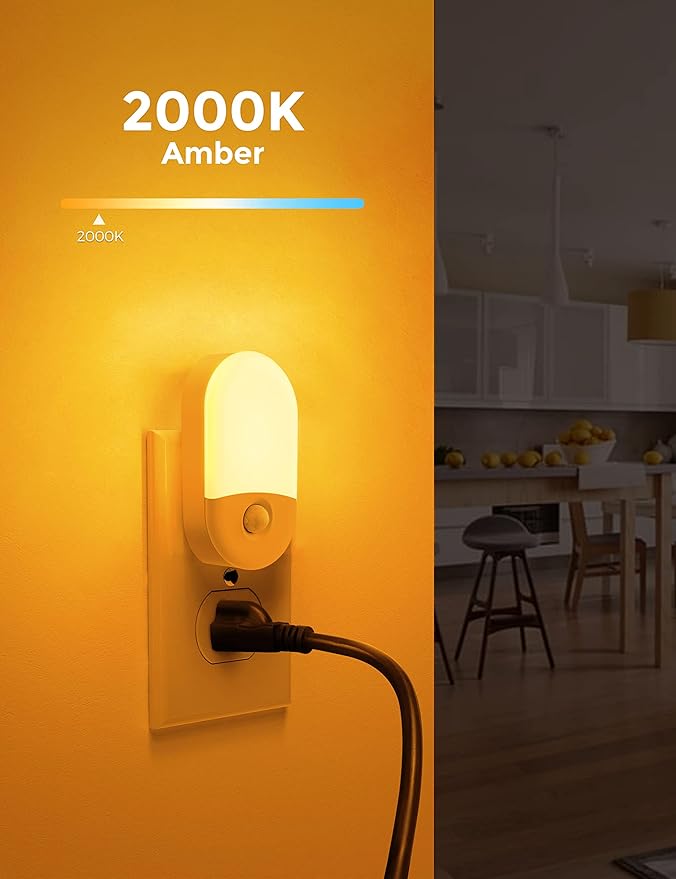 L LOHAS LED Amber Night Light, 4 Pack, Night Lights Plug into Wall Motion Sensor - Image 5