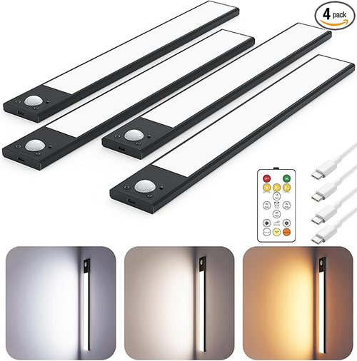 12" Ultra-Thin Under Cabinet Lighting Wireless, Aluminum Alloy Under Counter by Skairipa