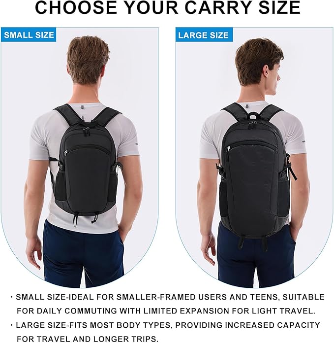 Lightweight Hiking Backpack 30L Packable Foldable Daypack Collapsible Travel - Image 3