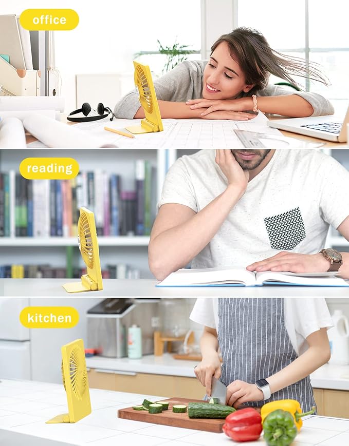 Zuvas Desk Fan Battery Operated Fan Rechargeable 180°Tilt Folding Personal Fan - Image 7