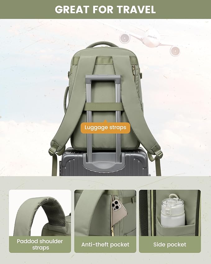 LOVEVOOK Travel Backpack Carry on Flight Approved 40L, Waterproof TSA Travel - Image 6