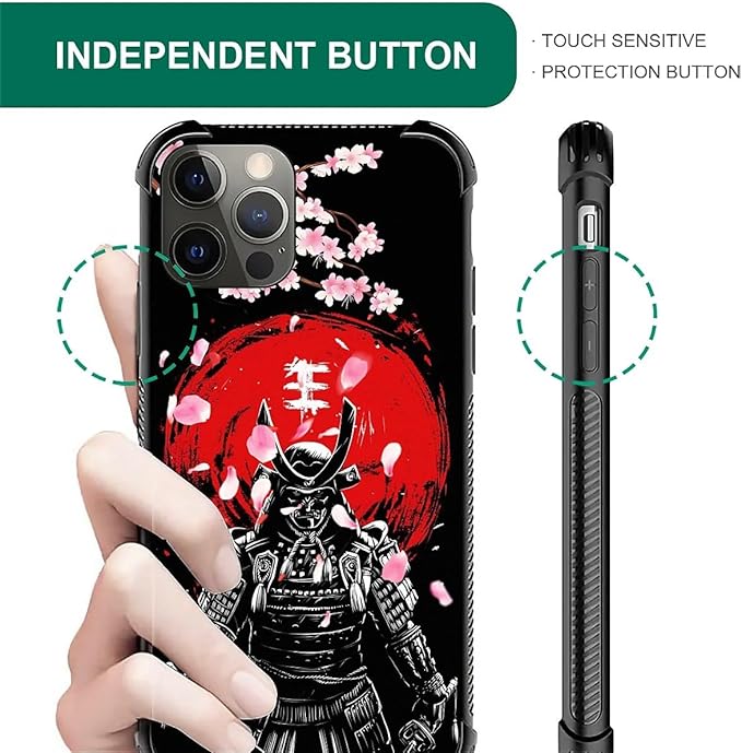 for iPhone 11 Pro Max Case, Sakura Japanese Samurai Pattern Graphic Design Girl - Image 6