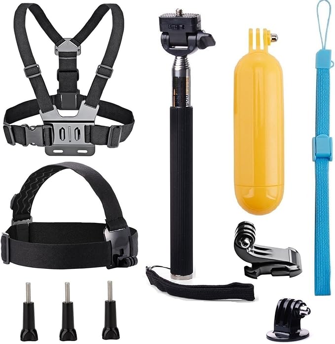 Universal Action Camera Accessories Bundle Head Chest Strap Mount/Selfie by VVHOOY