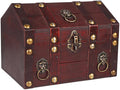 SICOHOME Large Treasure Chest 9.4“x6.9”x7“ Wooden Pirate Treasure Box by SICOHOME