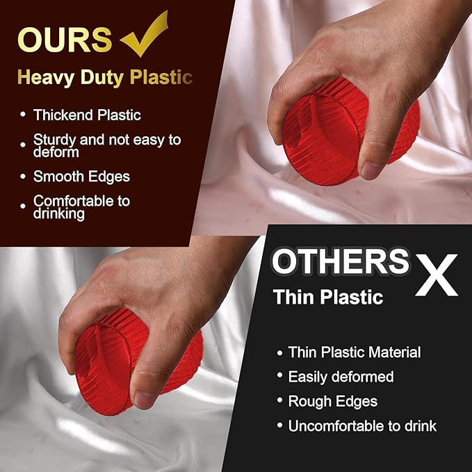 Lueumxc 40 Pack Plastic Ribbed Wine Glasses, 14Oz Origami Disposable Wine - Image 3