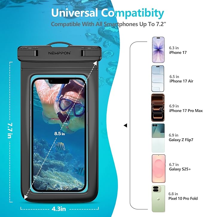 6 Pack 8.5" Waterproof Cell Phone Pouch - Image 3