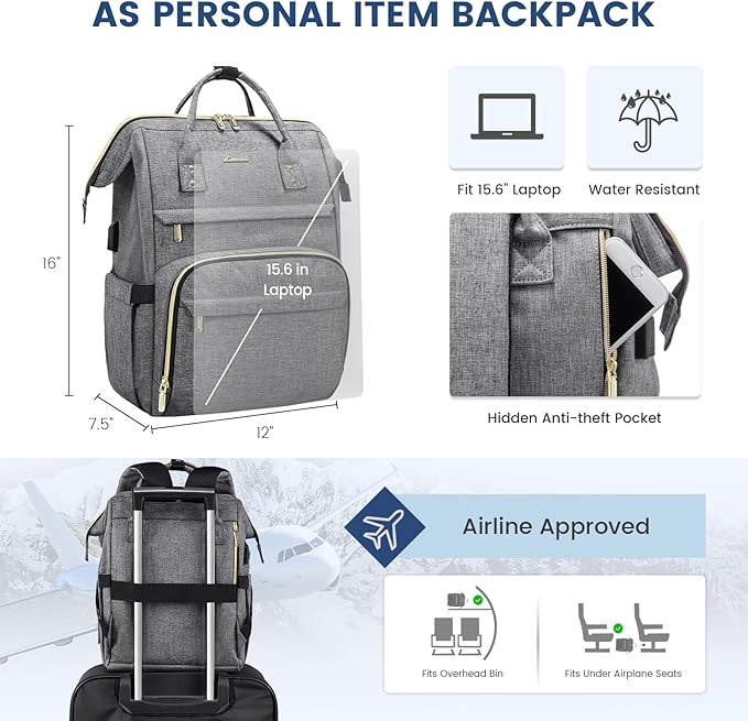 LOVEVOOK Laptop Backpack Women, 15.6 Inch Work Backpack Woman - Image 4