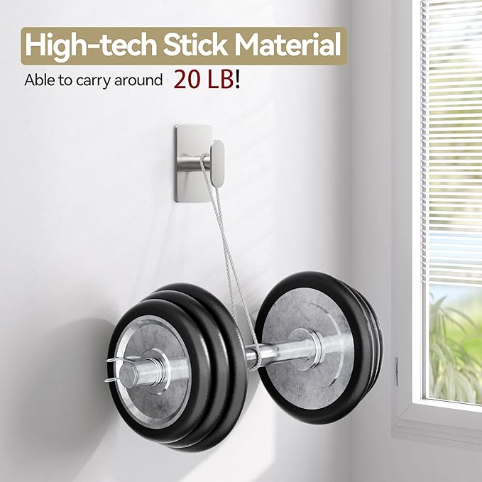 pickpiff Adhesive Towel Hooks for Bathroom: 20LB Extra Strong Wall Hanger for - Image 2