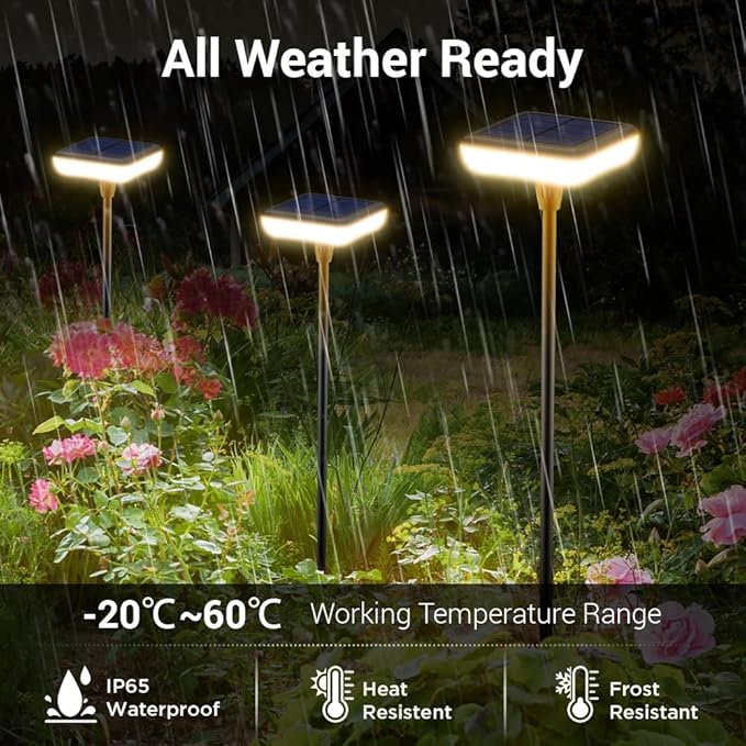 Solar Pathway Lights Outdoor 6 Pack Solar Powered Garden Lights 12H Long - Image 5