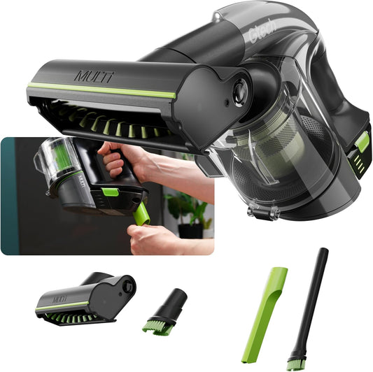 Gtech Multi MK2 Cordless Handheld Vacuum Cleaner with Powered Brush Bar - Mulitple Attachments - Perfect for Home, Stairs, Cars, and More - Rechargeable 22v Li-ion Battery - Lightweight (3.5 lbs.)
