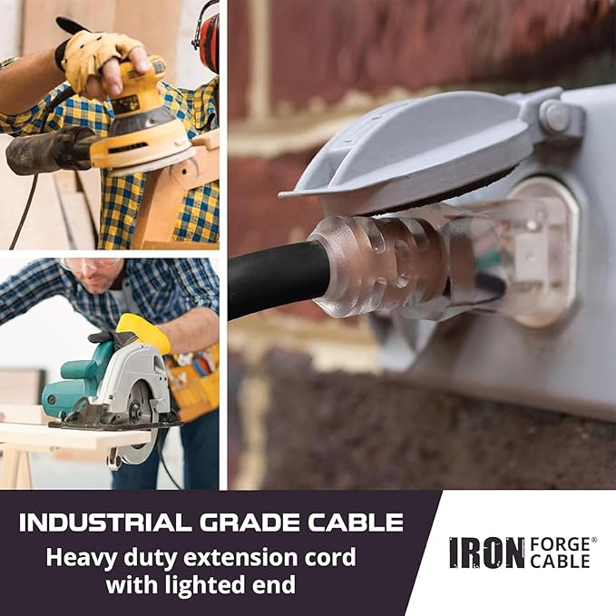 Iron Forge Cable 3 ft Lighted Outdoor Extension Cord - Image 6