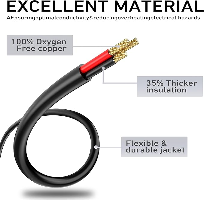 LUCKY TL Indoor Outdoor Extension Cord, 16/3 Gauge Black Long Extension Cord - Image 3