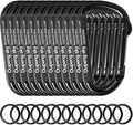 Carabiner Clip - Heavy Duty Carabiners 800lbs-13KN Carabeaner D Ring Shape by Oupengsky