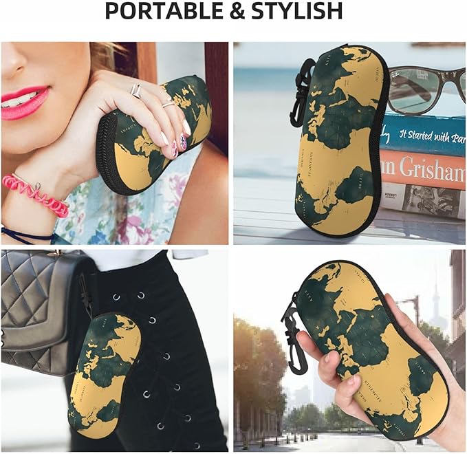 Watercolor Orca Whale Glasses Case Neoprene Portable Zipper Eyeglass Bag - Image 8