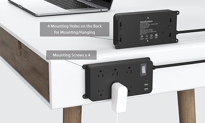 Outdoor Power Strip Weatherproof, 20W USB C Port, Waterproof Extension Cord - Image 6
