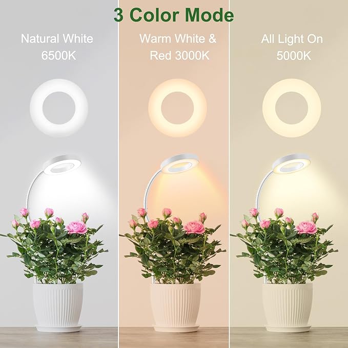 Wolezek 2 in 1 Grow Lights for Indoor Plants, 3 Colors Plant Lights for Indoor - Image 3