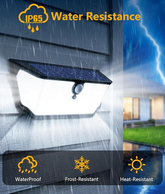 WdtPro Solar Lights Outdoor Waterproof, 300° Angle & 3 Lighting Modes Motion - Image 6