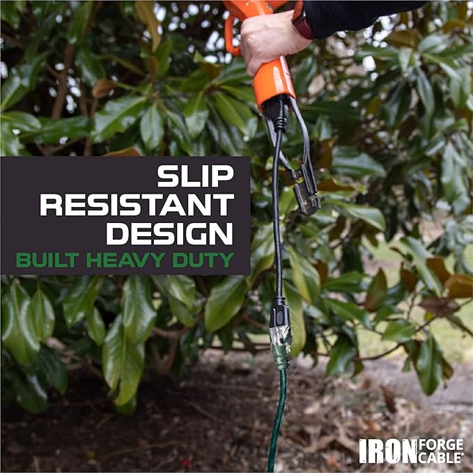Iron Forge Cable 50 Foot Outdoor Extension Cord, 12/3 SJTW Heavy Duty Green - Image 7