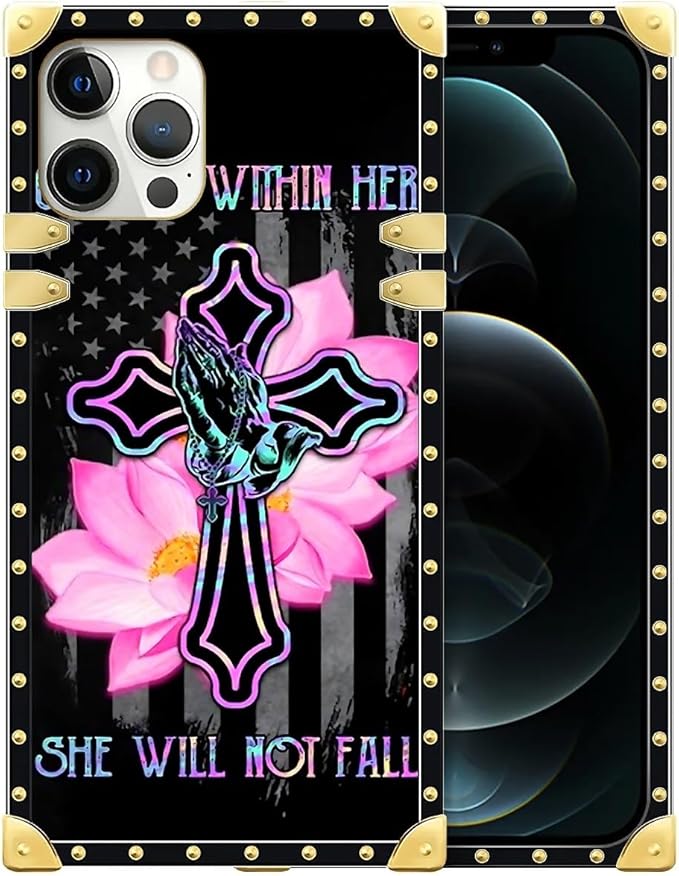 Compatible with iPhone 12 12 Pro Case, Praying Cross Hands Luxury Golden by Unknown