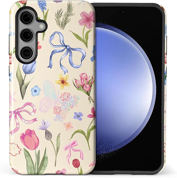for Samsung Galaxy S23 FE Case, HL2 Aesthetic Flower Preppy Collage Hybrid 2 by Unknown