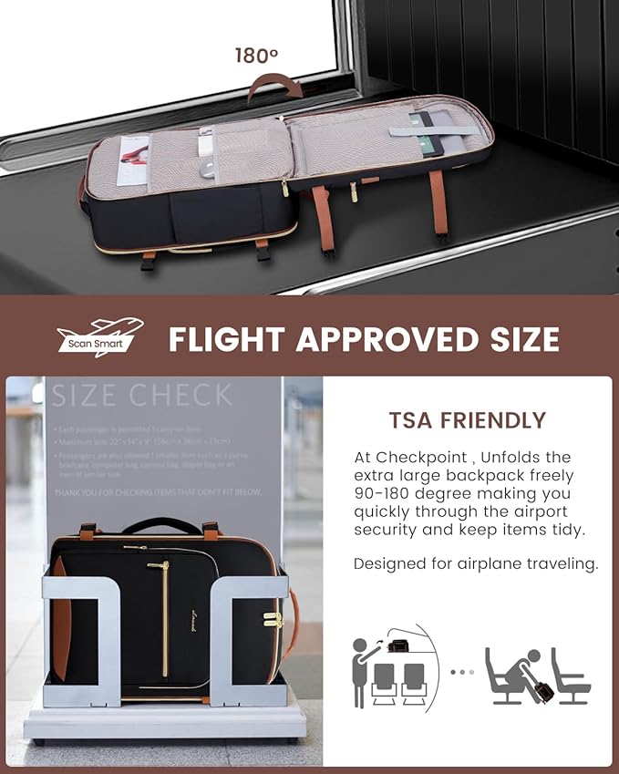 LOVEVOOK 50L Travel Backpack for Women & Men, Airline Approved Carry On Luggage - Image 2
