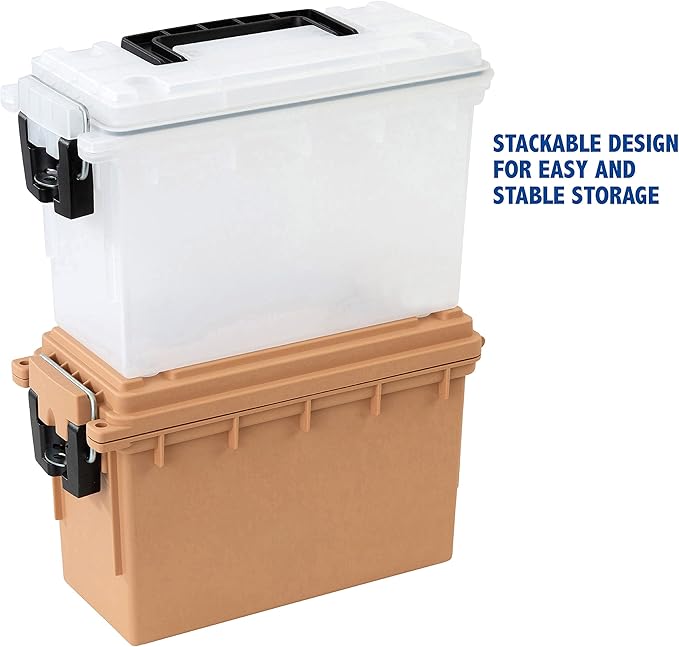 Sheffield 12635 Ammo Storage Box, Stackable .30 Cal Field Boxes, Water and Dust - Image 6