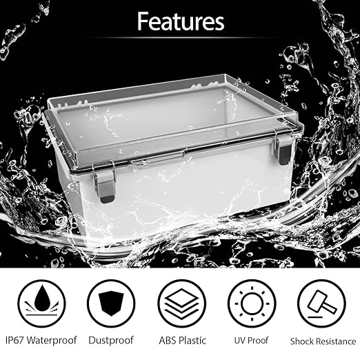 LeMotech Electrical Box, IP67 Waterproof Hinged Clear Cover Stainless Steel - Image 3