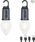 2-Pack Rechargeable Camp Light, Warm White LED Teardrop Bulb, Battery Powered by FestiveLiving