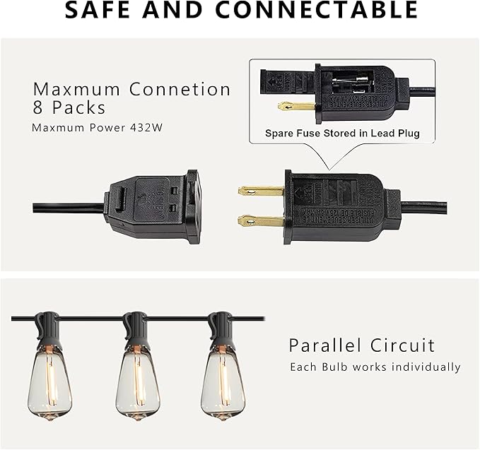 DAMAING Outdoor String Lights 200 FT Waterproof Patio Lights - Image 3