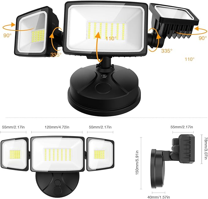 Onforu 75W Flood Lights Outdoor, 4 Packs 7000LM Super Bright Security Lights - Image 8