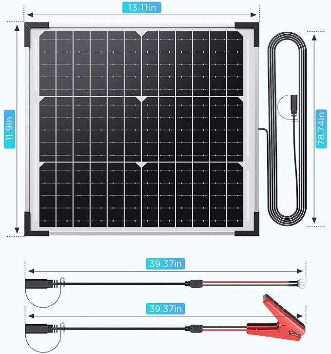 30W Smart Solar Battery Charger Maintainer, Callsun 2PCS 15W 12V Waterproof - Image 9