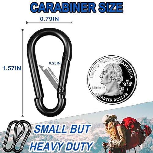 60PCS M4 Heavy Duty Carabiner Clip, 1.57Inch Snap Hook Quick Link Small - Image 2