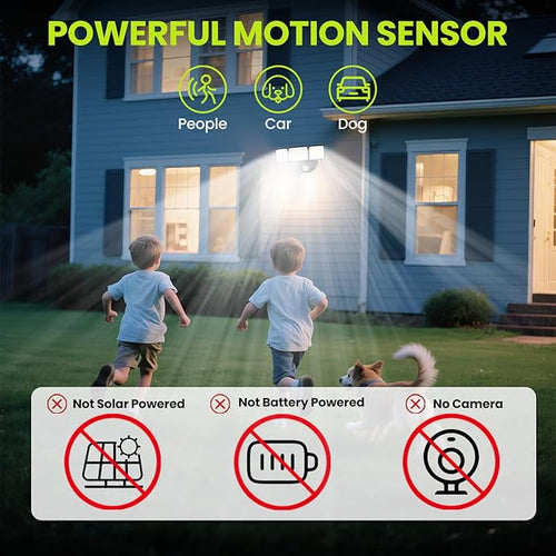 7500LM LED Security Light Motion Sensor Outdoor Lights, Adjustable 3 Head - Image 2