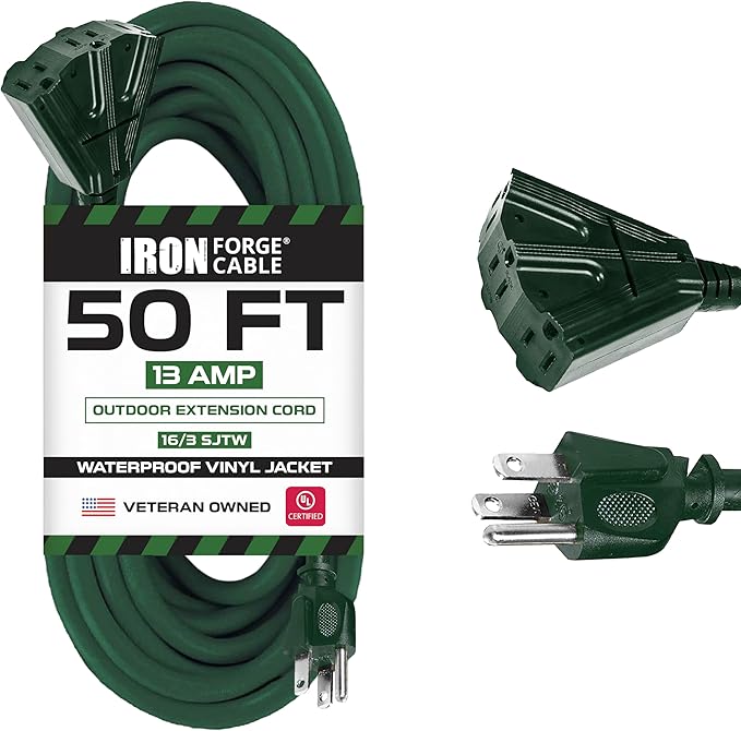 Iron Forge Cable 50ft Green Outdoor Extension Cord by IronForgeCable