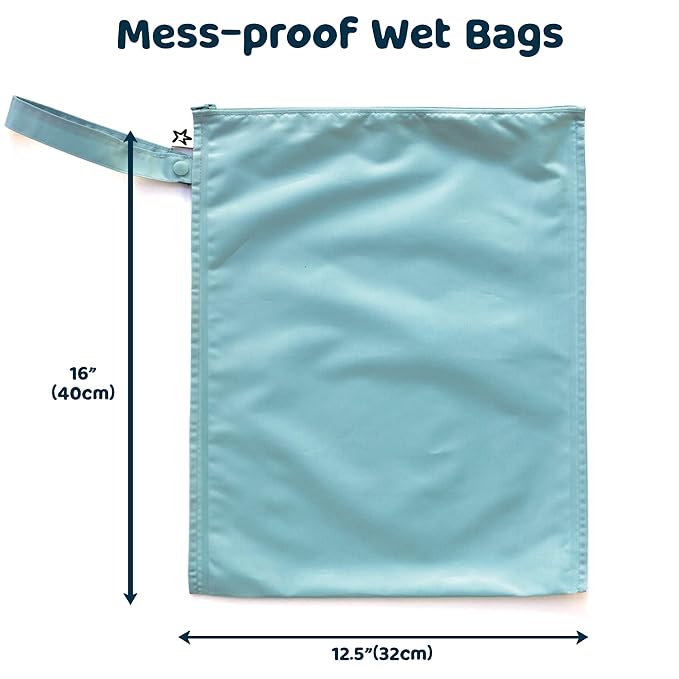 Tiny Twinkle Mess Proof Wet Bags | 2-Pack Reusable Waterproof Wet Bags - Image 5